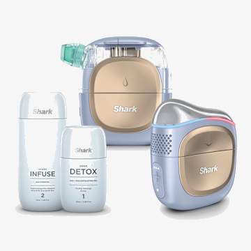 Appareil de soin du visage hydrofacial &agrave; domicile Shark FacialPro Glow + DePuffi &ndash; Lilas