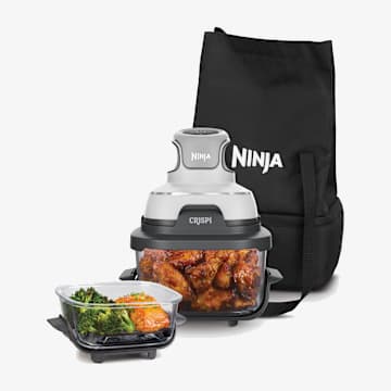 Air Fryer modulaire en verre portable 4-en-1 Ninja CRISPi avec sac de transport, Blanc