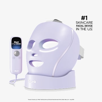 Shark&trade; CryoGlow&trade; Red Blue & Infrared iQLED Face Mask & Under Eye Cooling w/ Charging Stand (Lilac Chill)