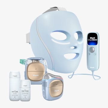 Masque LED CryoGlow + Appareil de soin FacialPro Glow + DePuffi - Bleu