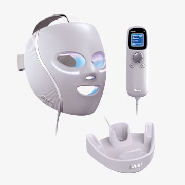 Pack Masque LED CryoGlow Shark avec rafra&icirc;chissement du contour des yeux et Stand de recharge