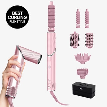 Shark FlexStyle Next Gen IonCurl Air Styler & Hair Dryer, 5-in-1 with Diffuser - Pink