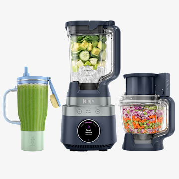 Robot multifonction 3-en-1 Ninja CrushBOSS - Blender, robot culinaire & blender-gourde - Bleu Nuit