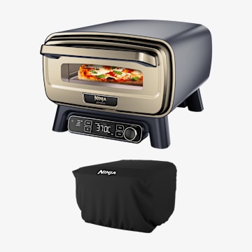 Ninja Artisan Electric Outdoor Pizza Oven & Air Fryer with Cover - Blue & Gold