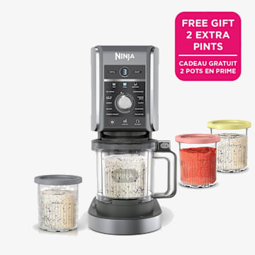 Ninja&reg; CREAMi&reg; XL Deluxe 11-in-1 Ice Cream Maker and 2 Extra Pints Bundle