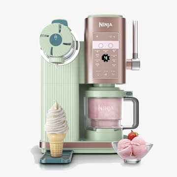 Ninja&reg; CREAMi&reg; Scoop & Swirl 13-in-1 Ice Cream and Soft Serve Maker, Frosted Strawberry Matcha
