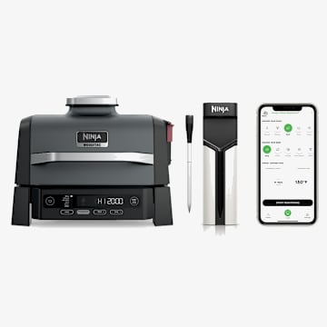 Gril et fumoir extérieur 6-en-1 Woodfire® et thermomètre sans fil ensemble