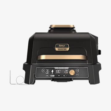 Barbecue &eacute;lectrique et fumoir Ninja Woodfire Pro Connect XL avec housse - Noir et Or
