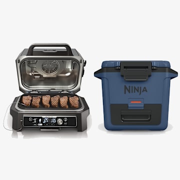 Gril et fumoir Ninja Woodfire ProConnect™ et glacière FrostVault™ 30 p t ensemble
