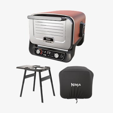 Ninja Woodfire Outdoor Oven, Artisan Pizza Maker and BBQ Smoker with Stand & Cover