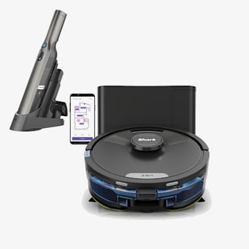 Aspirateur et vadrouille robot 2-en-1 Shark AI Ultra avec base à évacuation automatique et Aspirateur portatif sans cordon Shark® WANDVAC™ ensemble