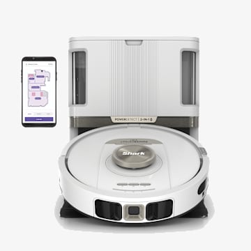 Shark PowerDetect&trade; 2-in-1 Robot Vacuum and Mop with NeverTouch&trade; Pro Base (White)