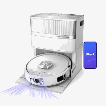 Robot aspirateur laveur 2-en-1 Shark PowerDetect UV Reveal &ndash; Blanc