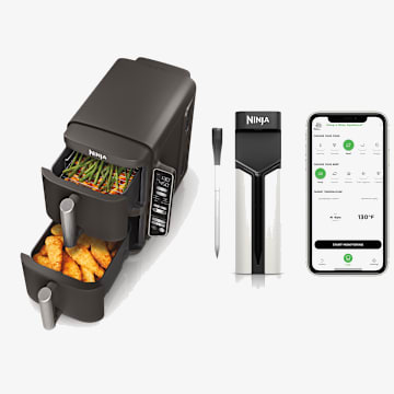 Ninja DoubleStack 2-Basket Air Fryer and Wireless Thermometer Bundle