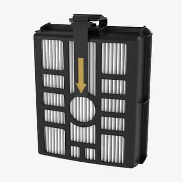 Self-Empty Base Post-Motor Filter