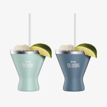 Ninja SLUSHi Insulated Cocktail Cup with Lid 2-Pack &ndash; Seaglass & Denim Blue