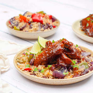 Cajun BBQ Ribs with Rice & Beans