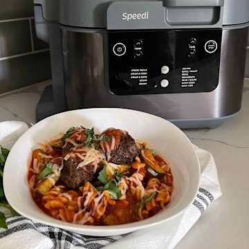 Meatball Pizza Pasta Bowl