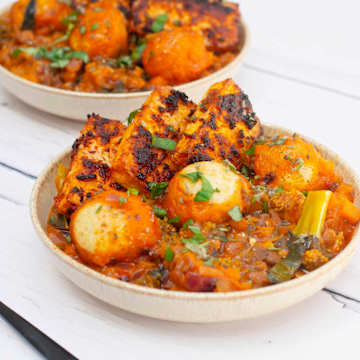 Tofu Lentil Stew with Gluten Free Dumplings