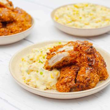 Buttermilk Chicken with Cornflake Crust and Sweetcorn Mash