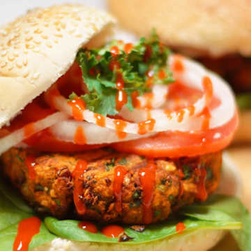 Harissa Lentil Veggie Burgers