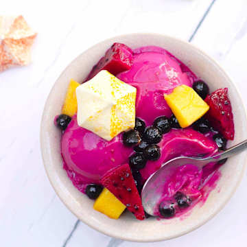 Dragon Fruit Mango Sorbet With Boba