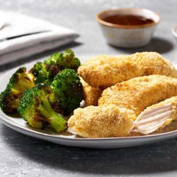 Breaded Chicken Tenders with Roasted Broccoli