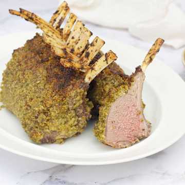 Mint Pesto Crusted Lamb with Green Veg & Feta