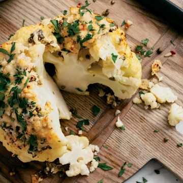 Whole Roasted Sicilian Cauliflower