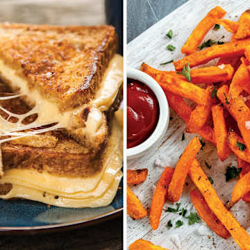 Baked &ldquo;Grilled&rdquo; Cheese with Sweet Potato Fries