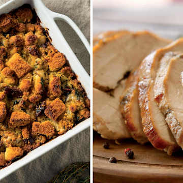 Roasted Turkey Breast with Veggie Stuffing Bake