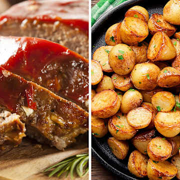 Mini Meatloaves with Roasted Baby Potatoes