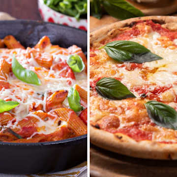 Pasta Bake and Fresh Pizza