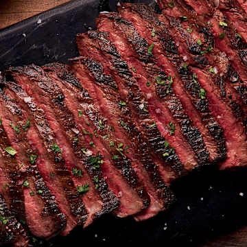 Flank Steak with Quinoa & Crispy Brussels