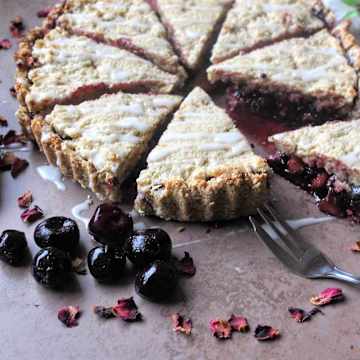 Pear & Cherry Tart