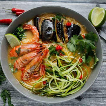 Crevette royale au curry Laksa