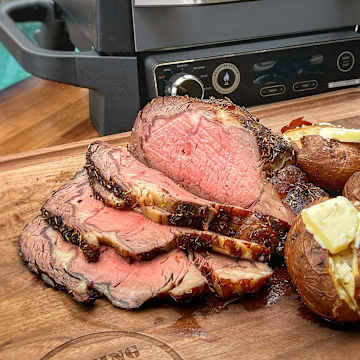 Smoked Prime Rib and Baked Potatoes