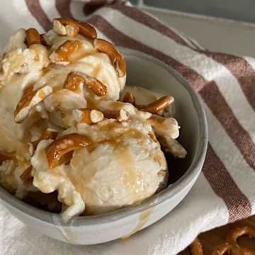 Caramel Pretzel Blondie Frozen Yogurt