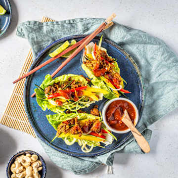 Salad Boats with Vegan Crispy Tofu