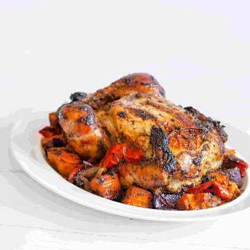 Poulet Jerk r&ocirc;ti et l&eacute;gumes