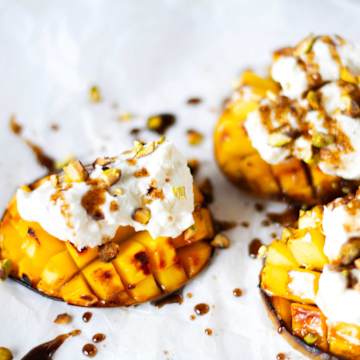 Rum-Spiked Grilled Mango with Ricotta
