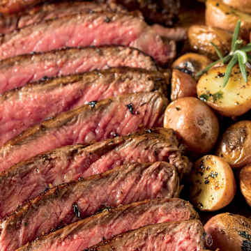 Seared New York Strip Steak with Caramelized Onion Butter