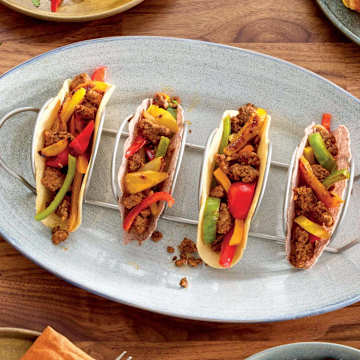 Beef Tacos with Rice & Beans