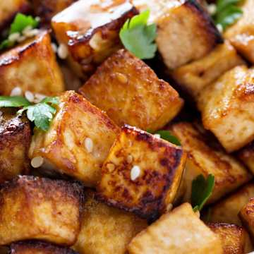 Spicy Tofu with Roasted Green Beans
