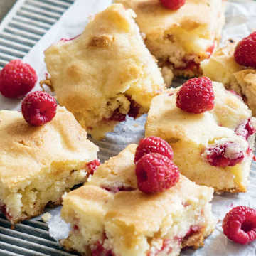 Raspberry White Chocolate Blondies