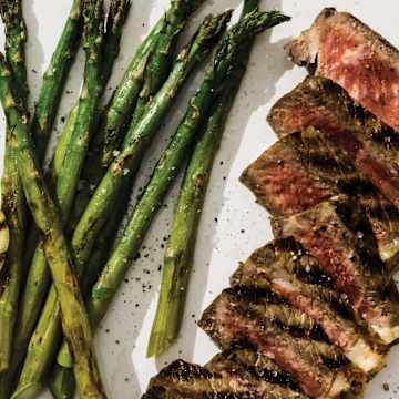New York Strip Steak with Asparagus