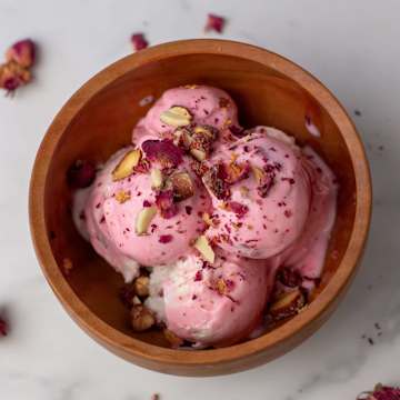 Rose Almond Ice Cream