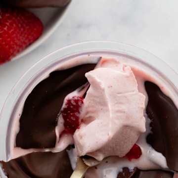 Chocolate Covered Strawberry Protein Creami