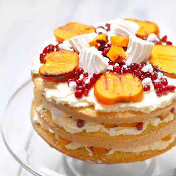 Persimmon Pomegranate Eton Mess Cake