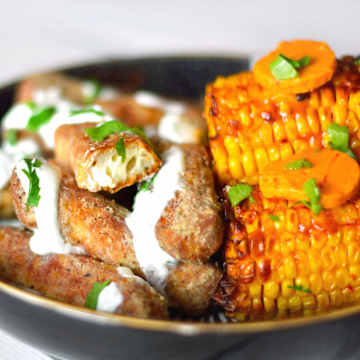 Spicy Halloumi Fries with Chilli Butter Sweetcorn Cobettes